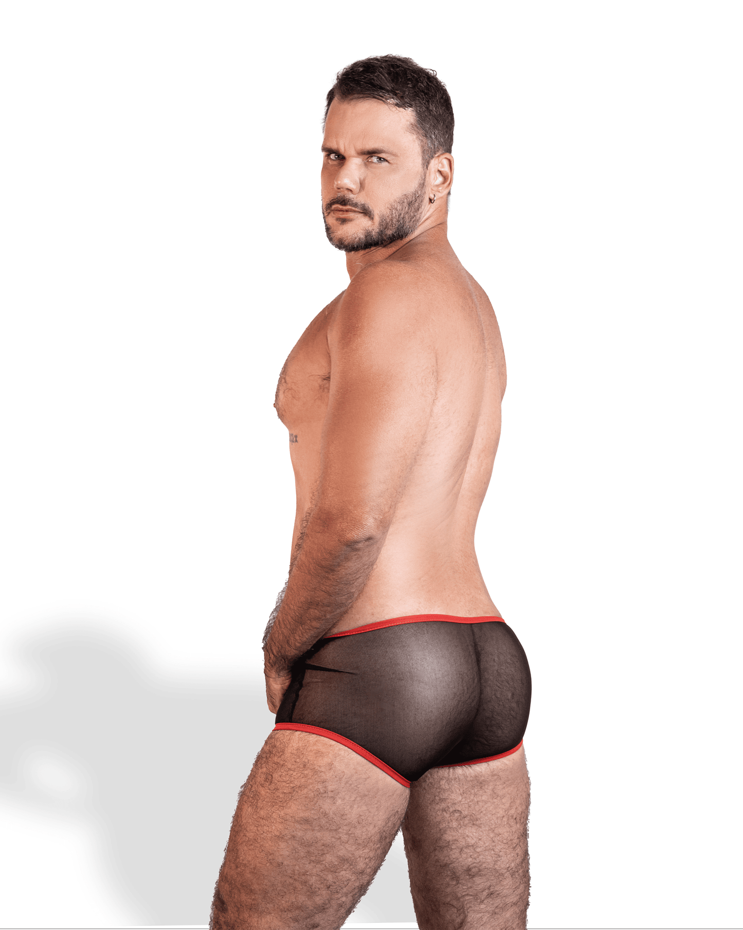 CUECA OBSESSED ALL TULLE RED & BLACK