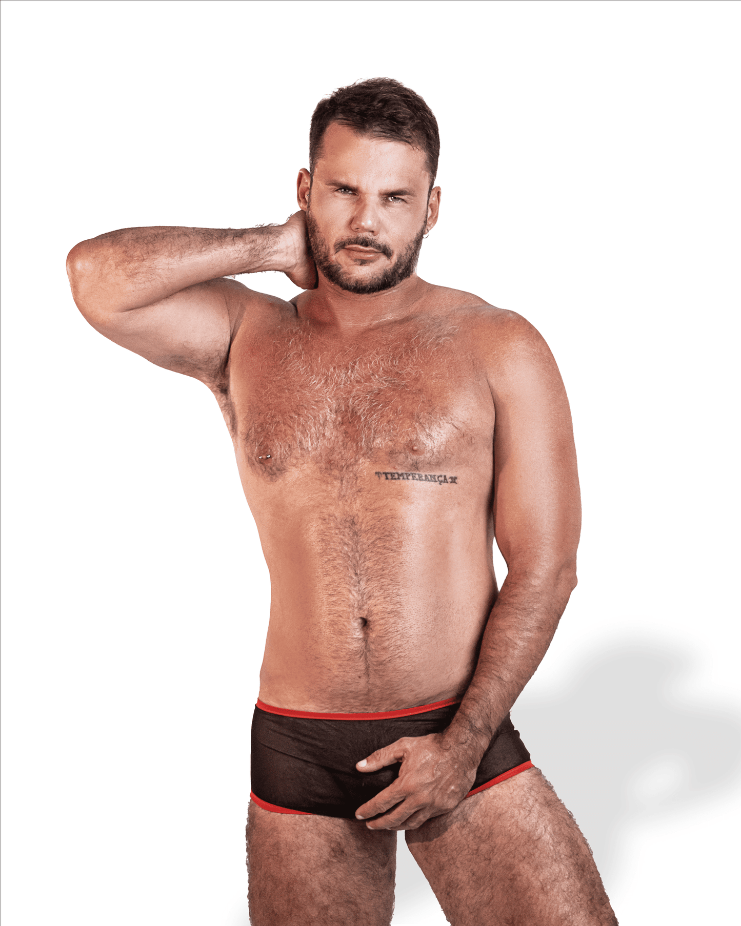CUECA OBSESSED ALL TULLE RED & BLACK