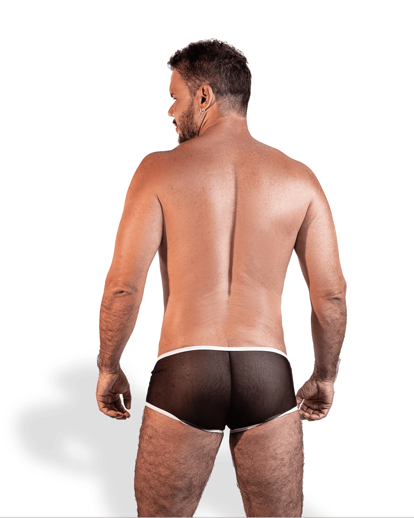 CUECA OBSESSED ALL TULLE WHITE AND BLACK
