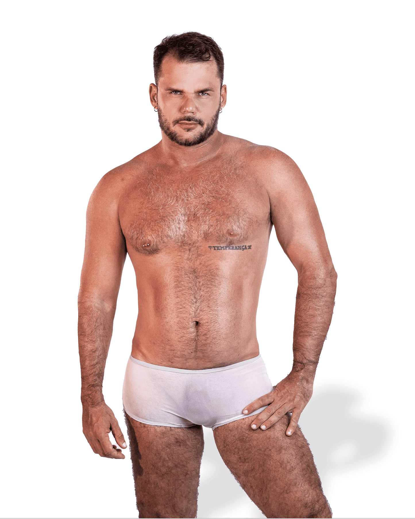 CUECA OBSESSED ALL TULLE GREY & WHITE
