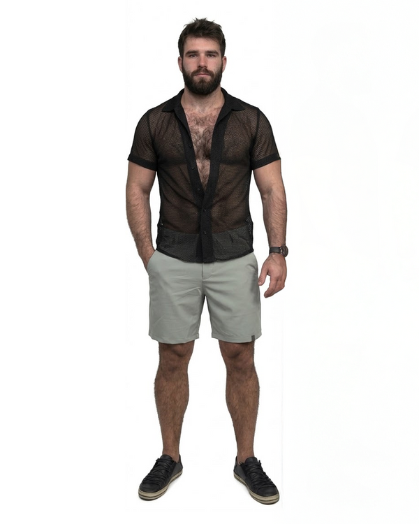 CAMISA RESORT MESH BÚZIOS All Black