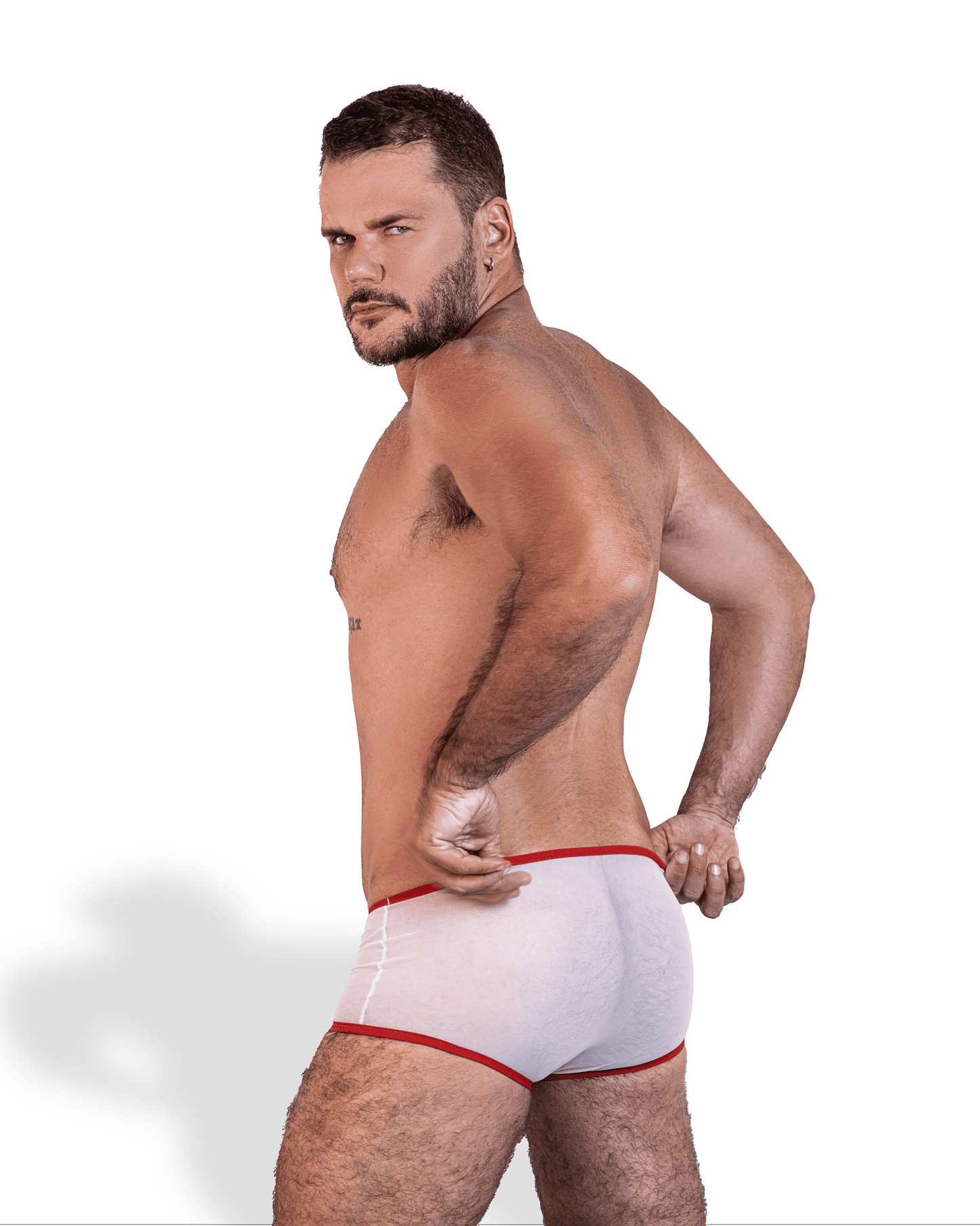 CUECA OBSESSED ALL TULLE RED & WHITE