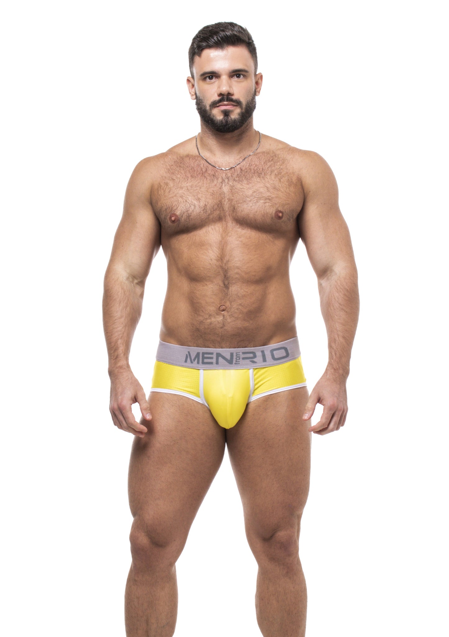CUECA AFFAIR CLUB 5CM AMARELO E CINZA
