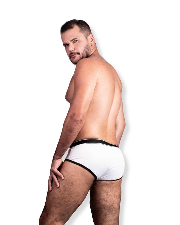REGATA + CUECA FIVE URBAN BRIEF BRANCO E PRETO