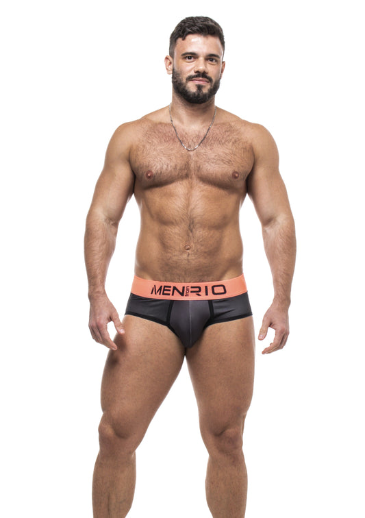 CUECA AFFAIR CLUB 5CM PRETO E LARANJA