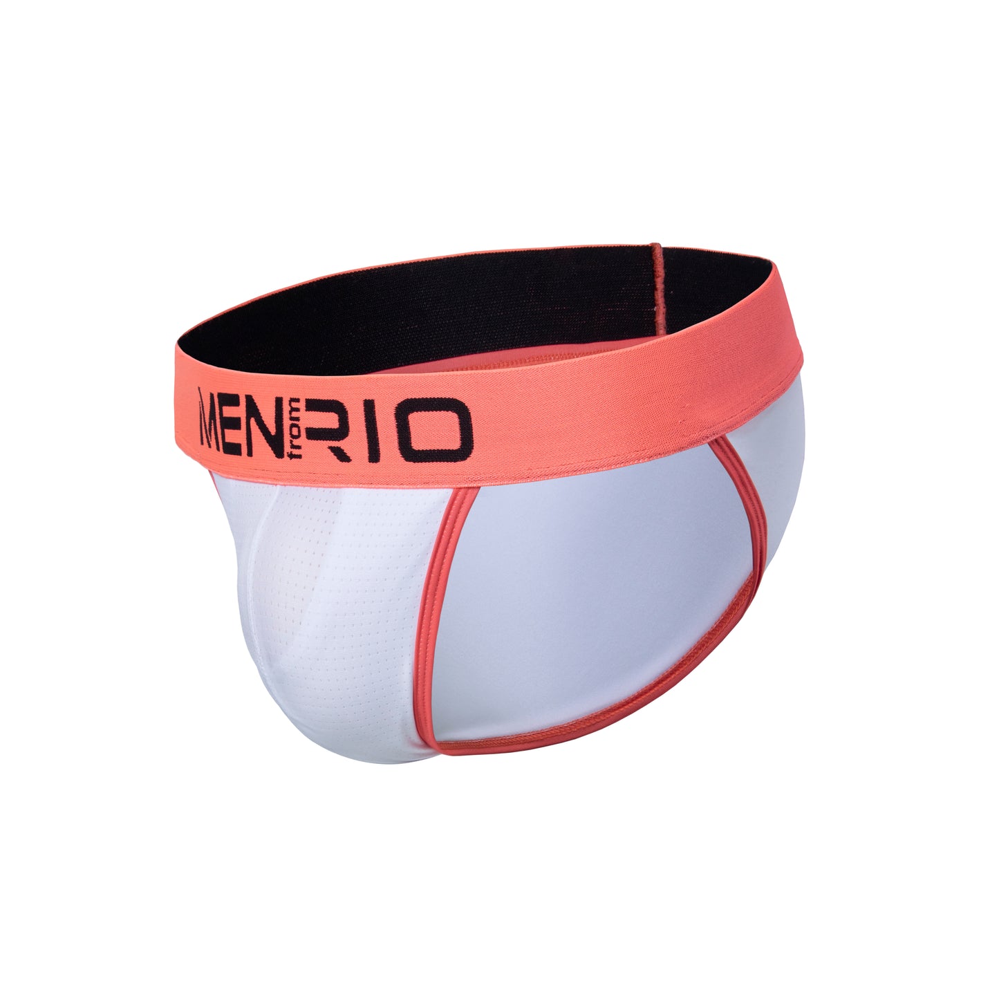 CUECA SEXY UNDIES 5CM BRANCO E LARANJA