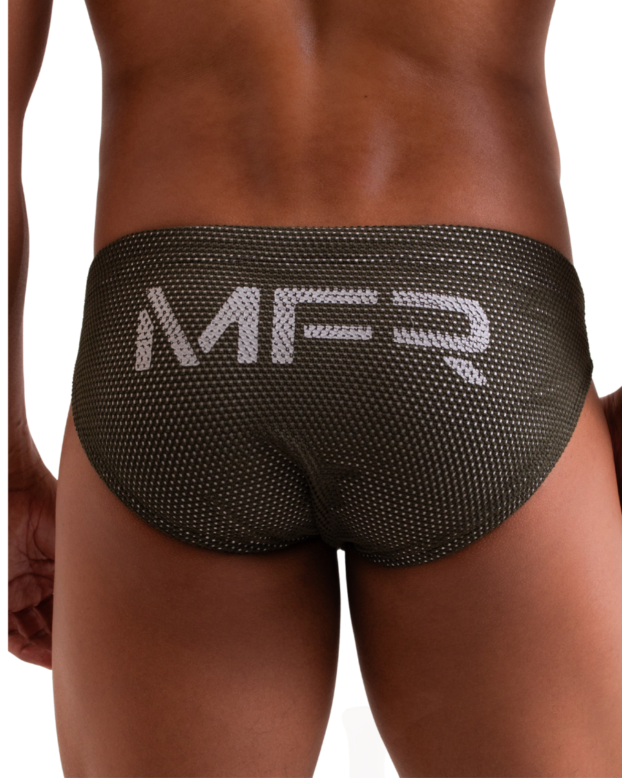 Sunga Mesh Búzios Slip Green Army