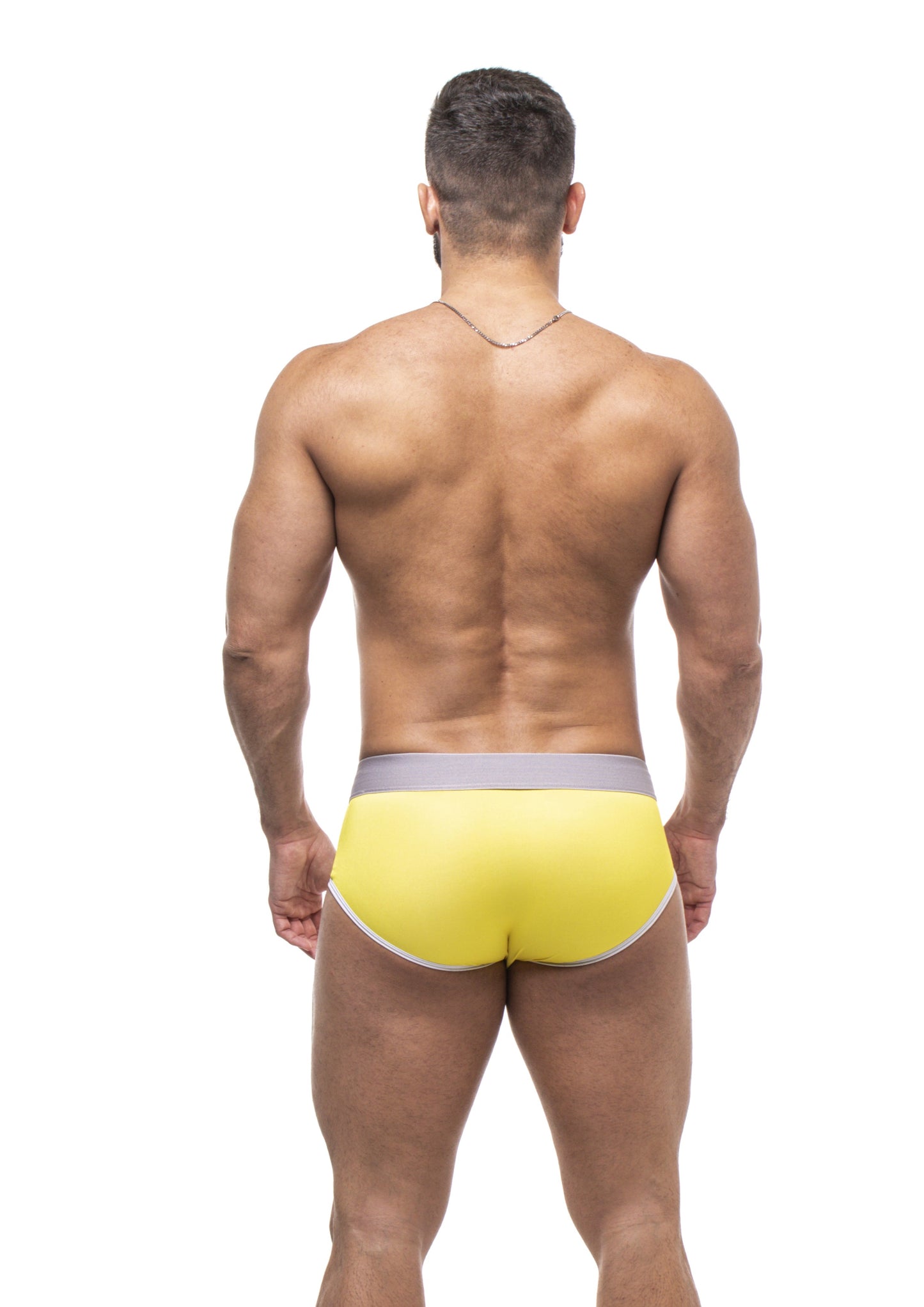CUECA AFFAIR CLUB 5CM AMARELO E CINZA