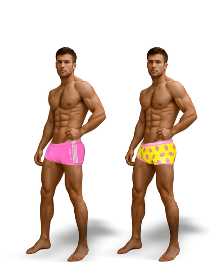SUNGA ARPOADOR  BOXER ROSA DUPLA FACE