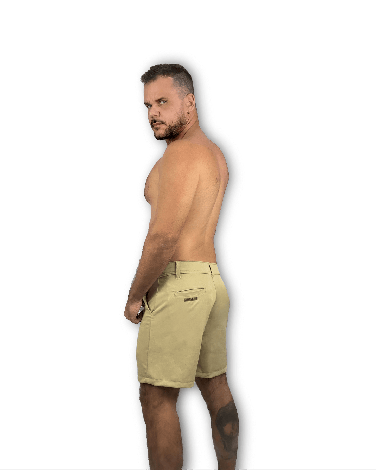 Short de alfaiataria Khaki leblon MFR