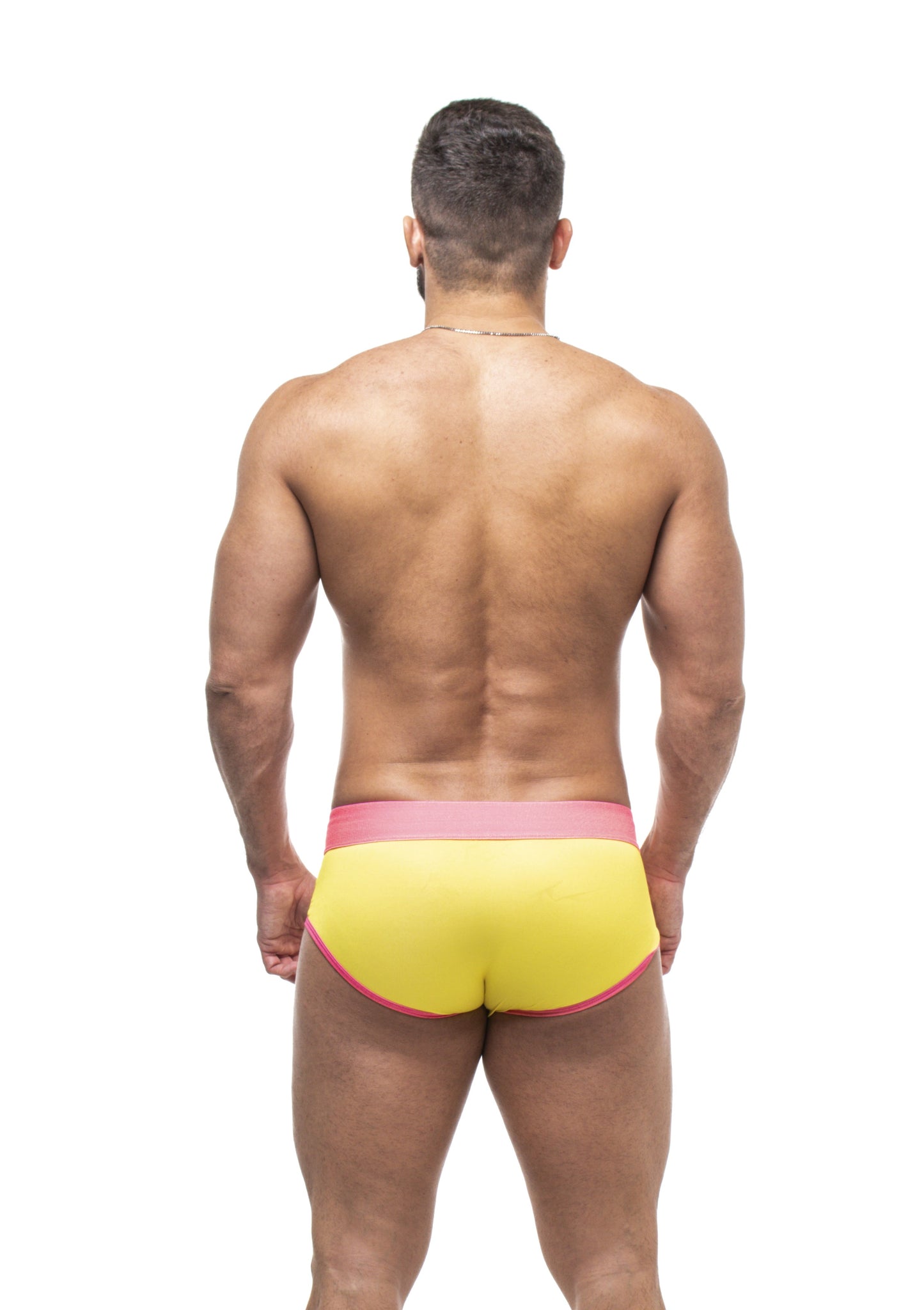 CUECA AFFAIR CLUB 5CM AMARELO E ROSA