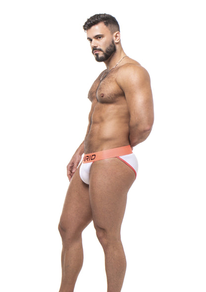 CUECA SEXY UNDIES 5CM BRANCO E LARANJA