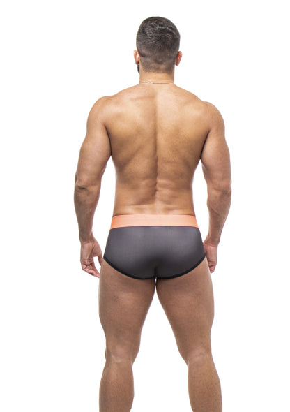 CUECA AFFAIR CLUB 5CM PRETO E LARANJA