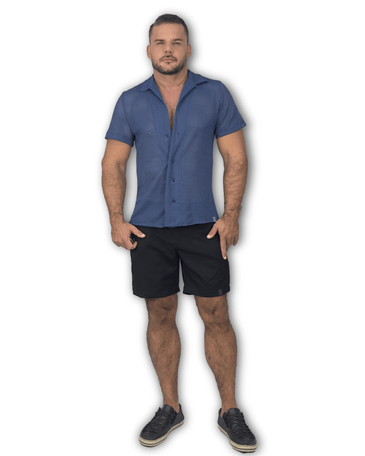 CAMISA RESORT MESH BÚZIOS Deep Blue
