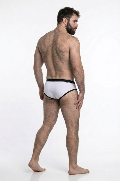 CUECA URBAN NEW POUCH BRANCO E PRETO