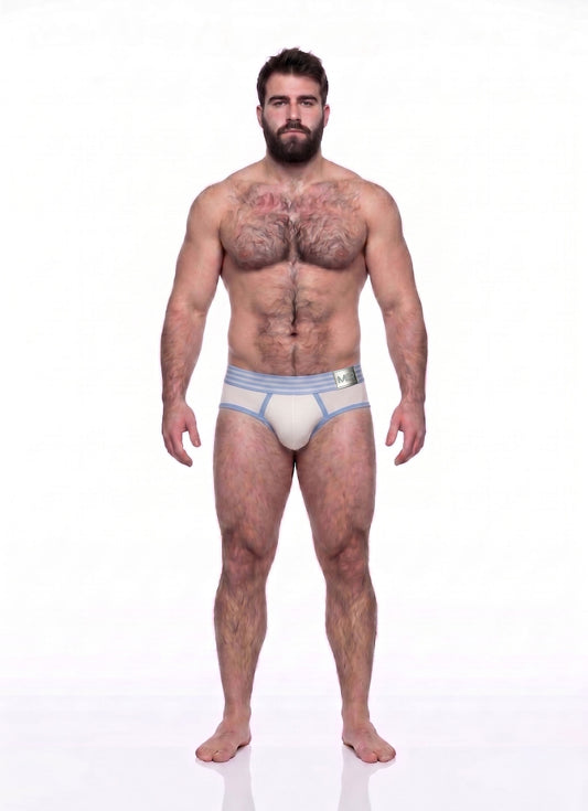 Cueca Icon Slim White & Off Blue
