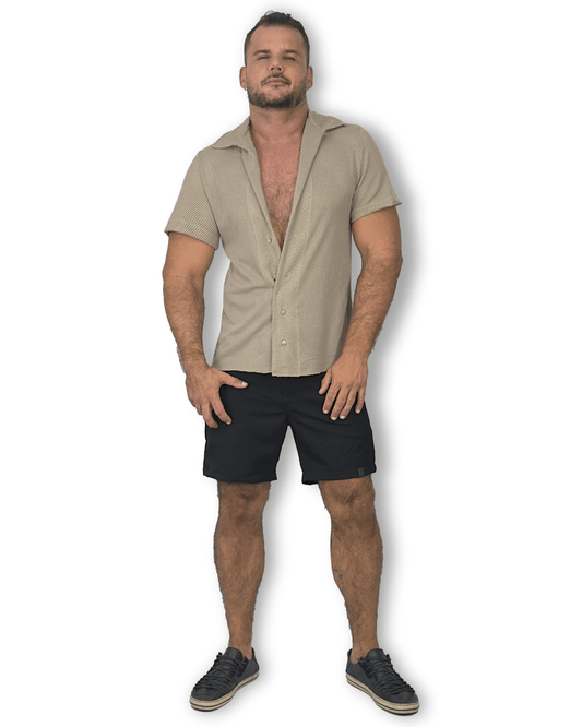 CAMISA RESORT MESH BÚZIOS KHAKI