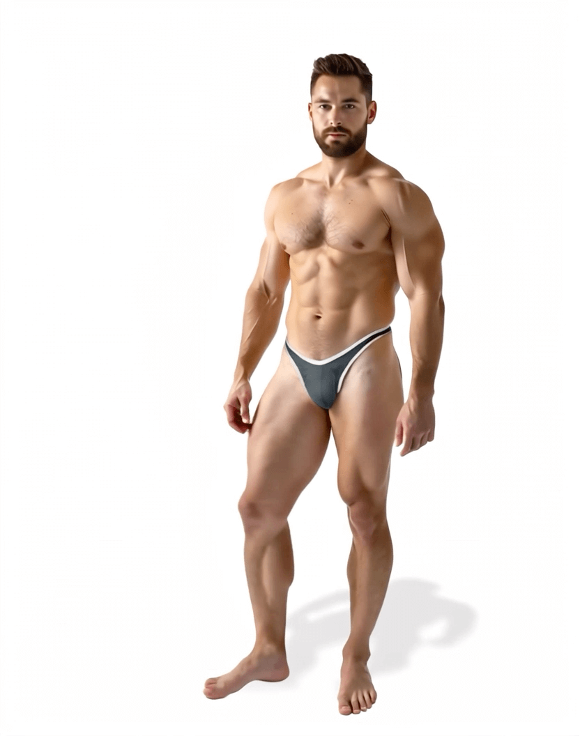 Sunga/Cueca Preto com Cinza Hybrid Thong