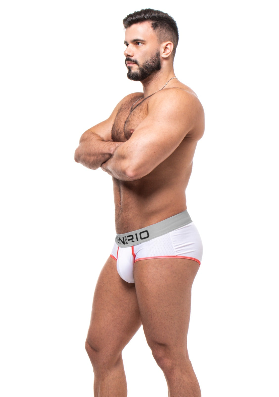 CUECA AFFAIR CLUB 5CM BRANCO E CINZA