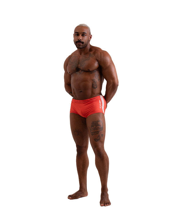 SUNGA ARPOADOR  BOXER LARANJA DUPLA FACE