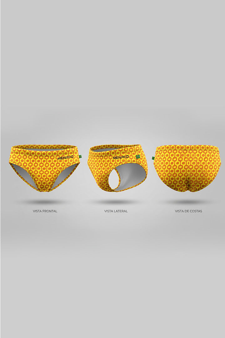 Sunga Baixo Leblon Amarelo e Laranja