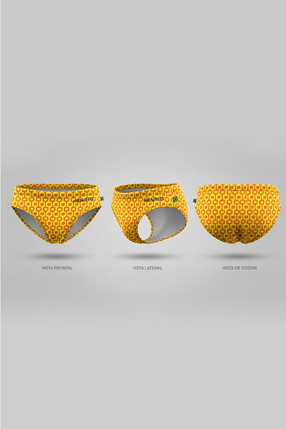 Sunga Baixo Leblon Amarelo e Laranja