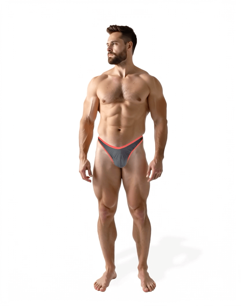 Sunga/Cueca Preto com Vermelho  Hybrid Thong