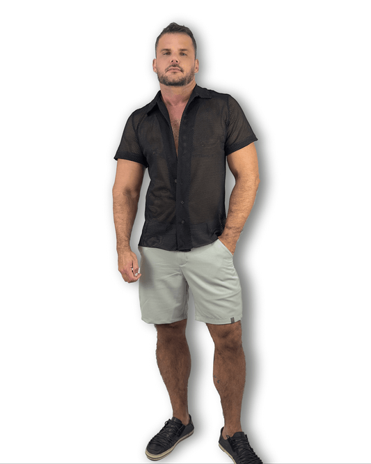 CAMISA RESORT MESH BÚZIOS All Black