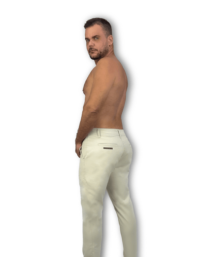 calça de alfaiataria Khaki Leblon MFR