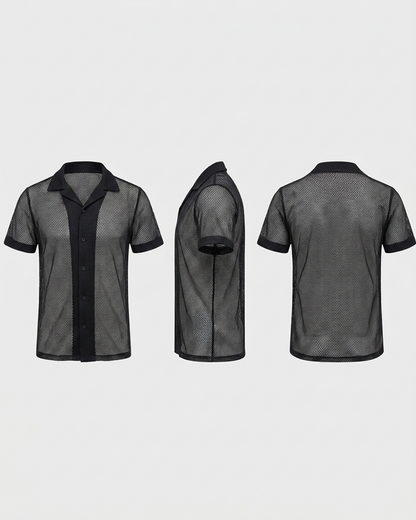 CAMISA RESORT MESH BÚZIOS All Black