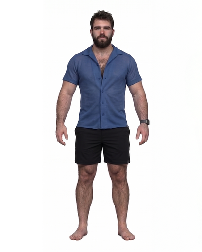 CAMISA RESORT MESH BÚZIOS Deep Blue