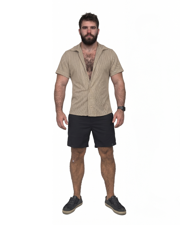 CAMISA RESORT MESH BÚZIOS KHAKI