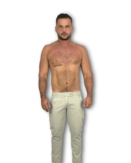 calça de alfaiataria Khaki Leblon MFR
