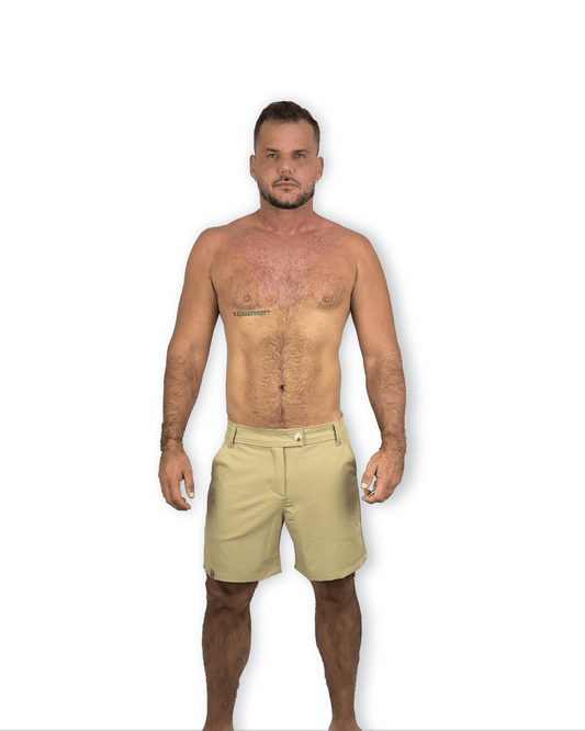 Short de alfaiataria Khaki leblon MFR