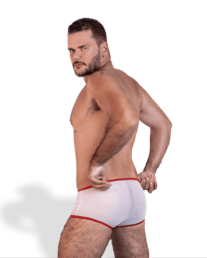 CUECA OBSESSED ALL TULLE RED & WHITE