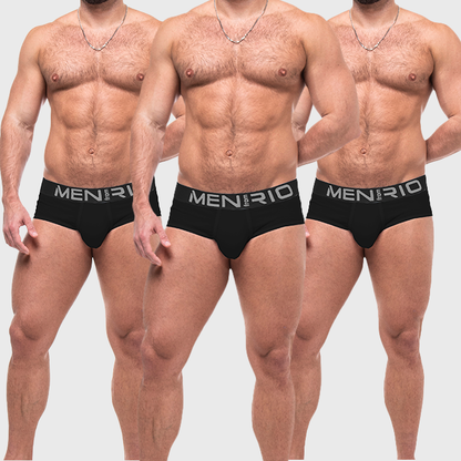 PACK CUECA  CLASSIC BRIEF BLACK THREE