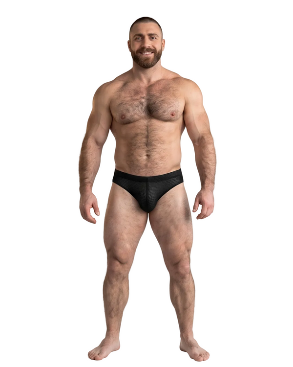 Sunga Mesh Búzios Slip All Black
