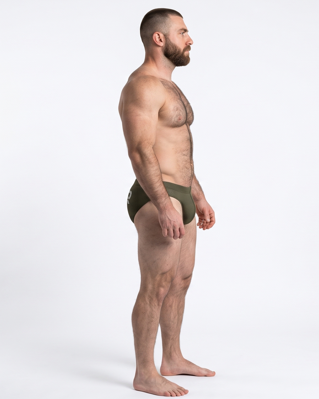 Sunga Mesh Búzios Slip Green Army