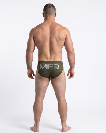 Sunga Mesh Búzios Slip Green Army