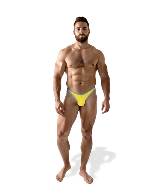 Sunga/Cueca Amarelo com Acquamarine Hybrid Thong