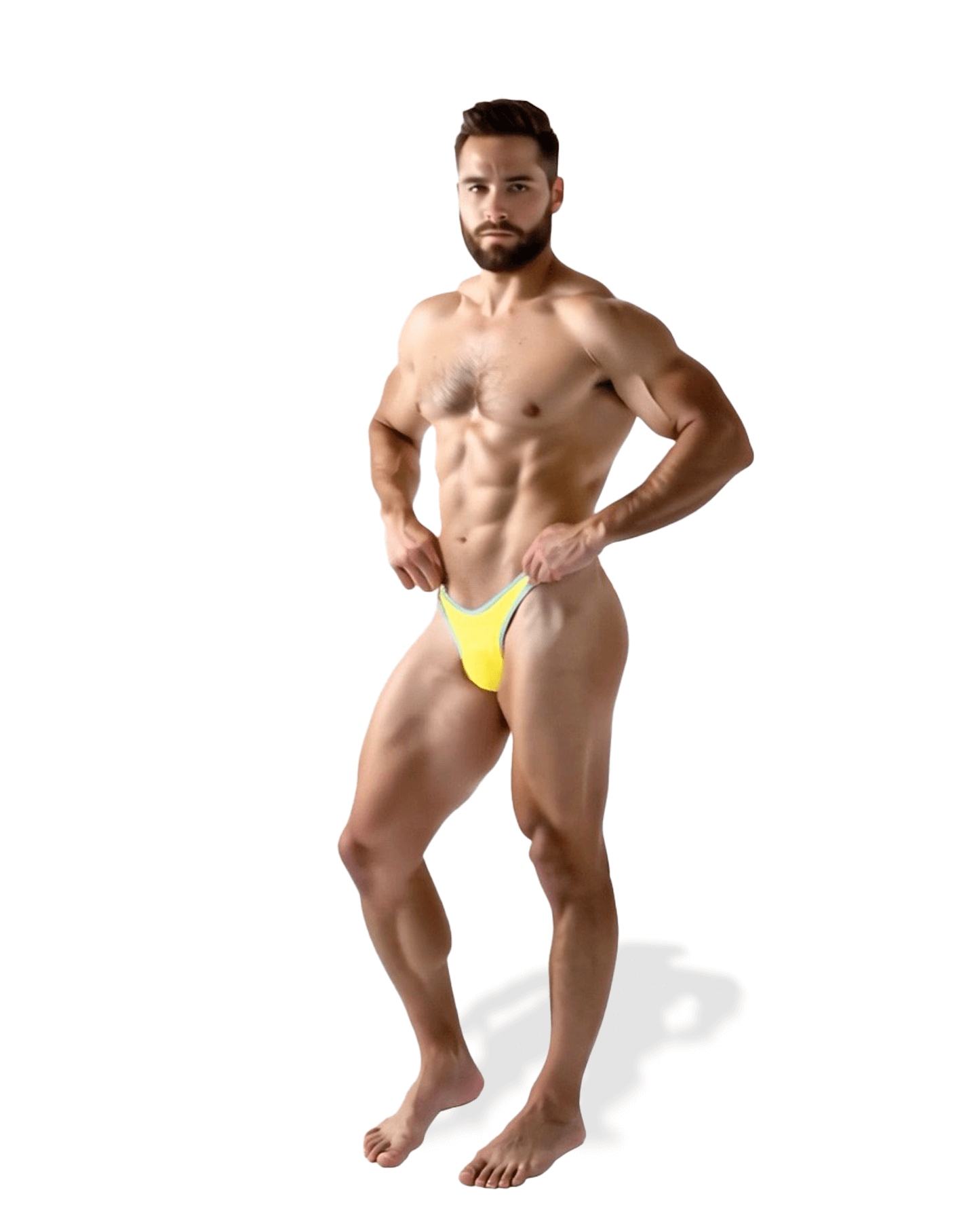 Sunga/Cueca Amarelo com Acquamarine Hybrid Thong