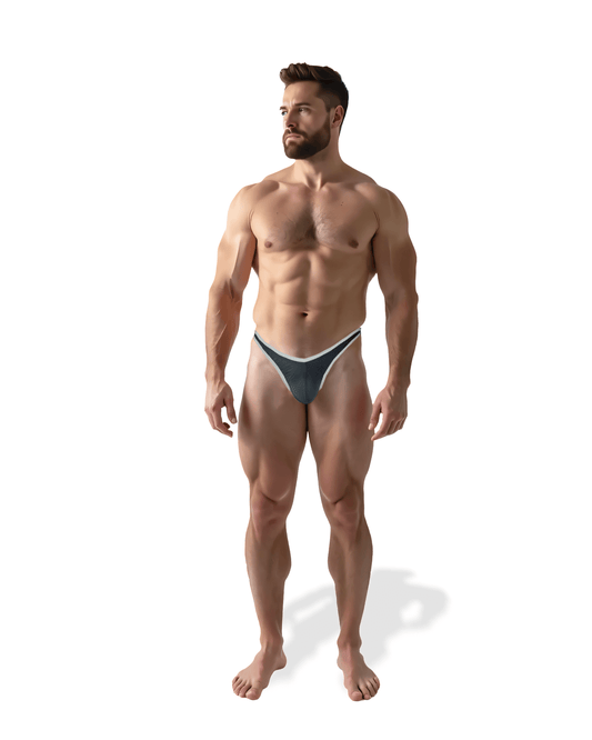 Sunga/Cueca Preto com Cinza Hybrid Thong